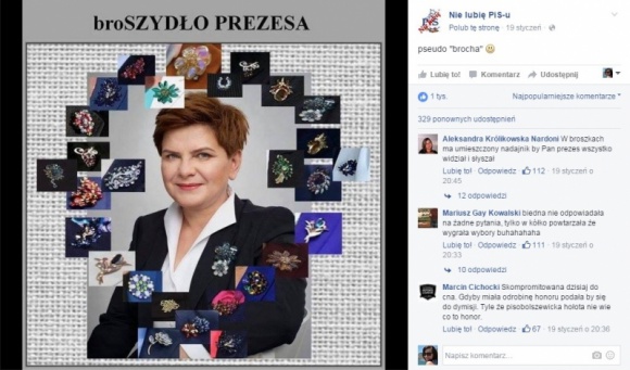 Co ma Szydło do broszki? BIZNES, Polityka - Broszki stały się niewątpliwie znakiem rozpoznawczym Beaty Szydło. Dzięki temu elementowi biżuterii premier błyszczała w mediach aż w 15,3 tys. materiałów – wynika z analizy „PRESS-SERVICE Monitoring Mediów”.